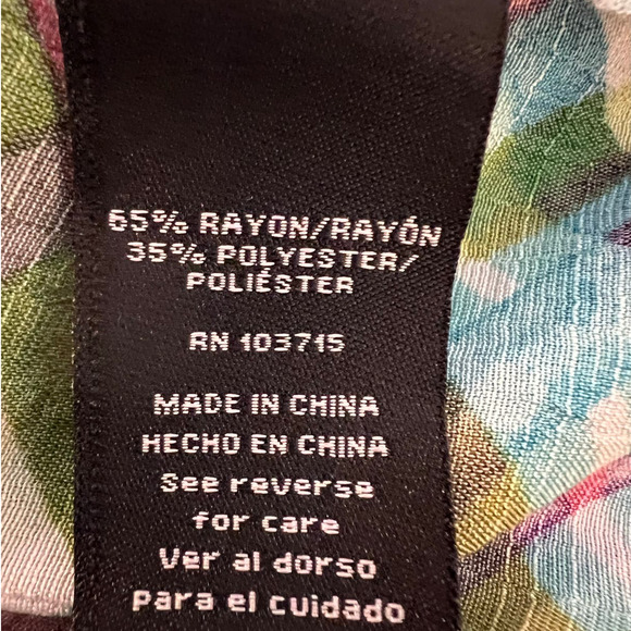 Zac & Rachel Blouse in Multicolored Plaid Ruffled Neckline Size L - Picture 5 of 6